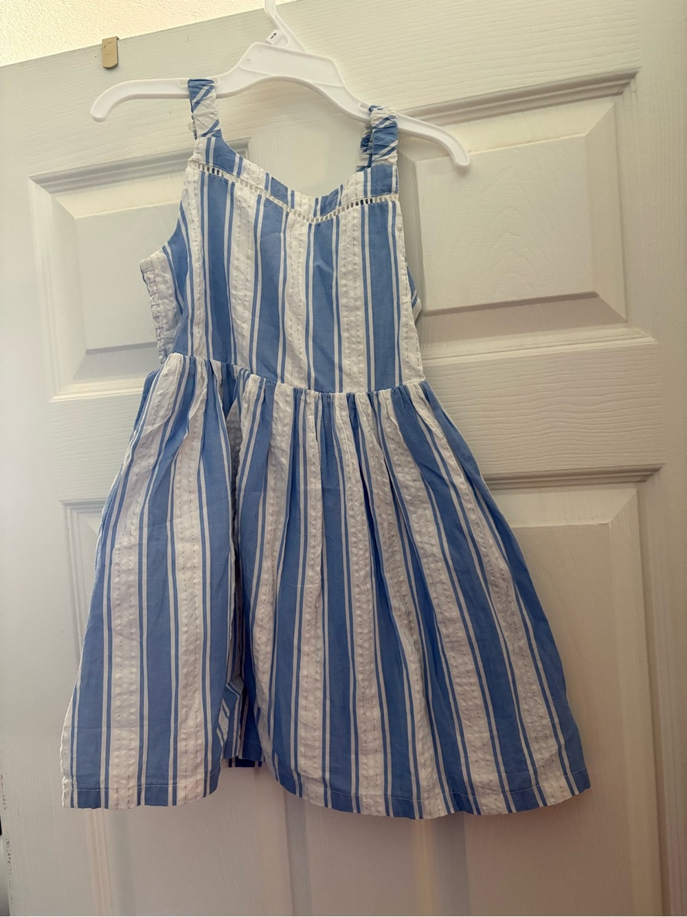 Tahari Girls Blue & White Striped Summer Dress